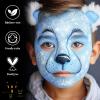 White Black Light Blue Face Body Paint with Applicator, Oil Based Face Painting Kit for Halloween Dead Bride, Blue Alien, Scary Makeup, Cosplay, Costume, SFX Special Effect and Theme Parties view 3