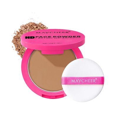 LAMUSELAND Pressed Powder Compact, Oil Control Brighten Skin 6 Colors Face Powder, Whitening Highlighting Face Makeup Tools for Women Girls (CG06)