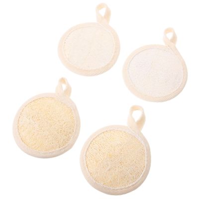 ELAYARD 4pcs Face Exfoliator Loofah Facial Scrub Pads for Women Gentle and Soft for Deep Cleaning