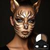 Black White Metallic Brown Face Body Paint with Applicator, Oil Based Face Painting kit for Halloween Leopard, Tiger, Cheetah, Cat Makeup, Cosplay, Costume, Theme Parties, Dress Up view 2