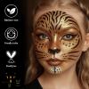 Black White Metallic Brown Face Body Paint with Applicator, Oil Based Face Painting kit for Halloween Leopard, Tiger, Cheetah, Cat Makeup, Cosplay, Costume, Theme Parties, Dress Up view 3