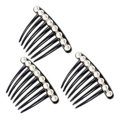 BATHVEVE 3pcs Fashionable Pearl Hairpin Rhinestone Hair Accessories for Women Girls Wedding Party