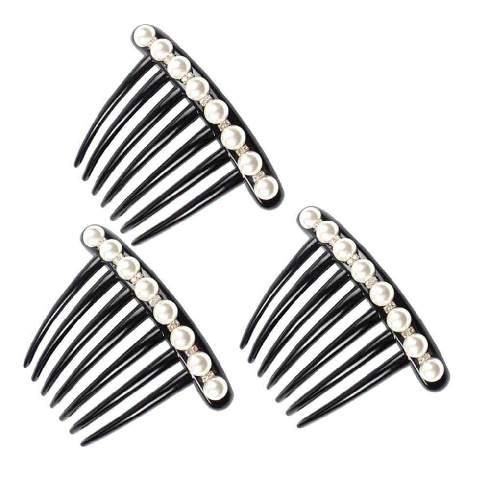 BATHVEVE 3pcs Fashionable Pearl Hairpin Rhinestone Hair Accessories for Women Girls Wedding Party