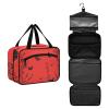 Yoogain Art Rosemary Red hanging travel bag for toiletries with hook, designer chic kit bag for men for travel accessories women estuche para guardar maquillaje L view 2