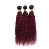 GLSMOSNW Ombre Burgundy Human Hair Bundles 1B/99j Kinky Curly Bundle Double Weft Two Tone Black And Wine Red Bundle Brazilian Remy Hair Extensions Burgundy Ombre Curly Bundles 20 22 24 Inch view 3