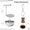 Complete Shaving Set for Men with Nylon Bristle Brush, Soap Bowl, and Metal Stand, Ideal for Wet Shaving view 4
