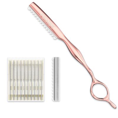 FEISIER Hair Razors for Cutting Hair, Professional Styling Texturizing Razor, Stainless Steel Thinning Razor Kit with 10 Replacement Blades, Premium Texture Cutting Razor for Salon and Home