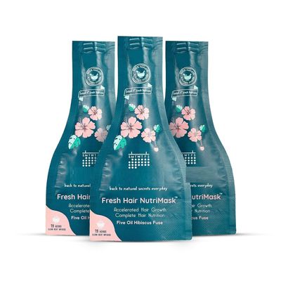 DK Five Oil Hibiscus NutriMask - Hair Mask For Hair Growth, Conditioning, Smoothening Curry Leaves 120 grams (Pack of 3 x 40gm), (Pack of 3 x 1.41 Ounce)