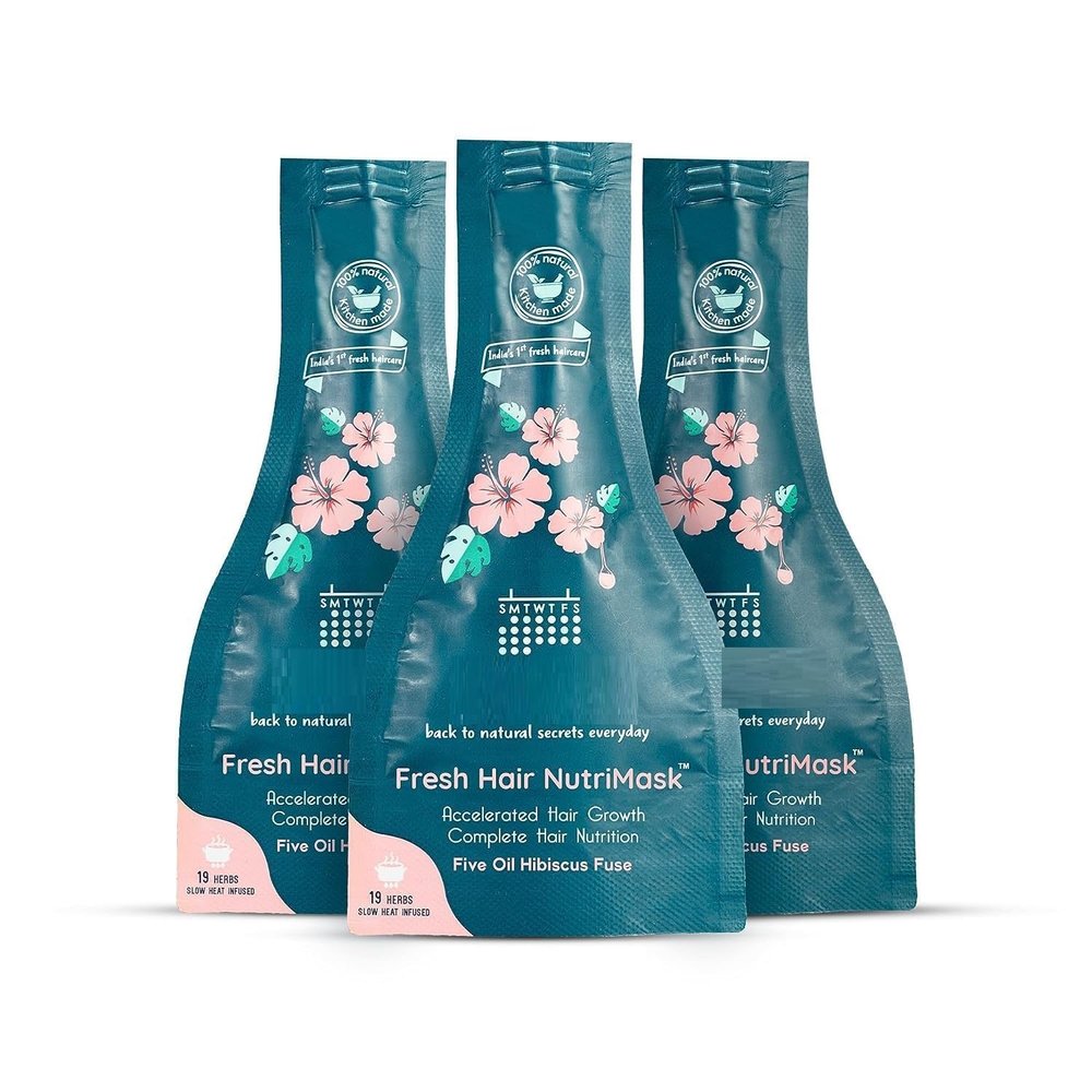 DK Five Oil Hibiscus NutriMask - Hair Mask For Hair Growth, Conditioning, Smoothening Curry Leaves 120 grams (Pack of 3 x 40gm), (Pack of 3 x 1.41 Ounce)