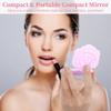 30 Pcs Handheld Rose Makeup Mirrors, 2.6 Inches Foldable Mini Cosmetic Mirror, Double-Sided Pocket Mirror for Purse, Travel, and Parties view 3