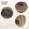 10-Inch Synthetic Clip-in Hairpiece for Women, Gold and Brown Mixed Colors, Short Bangs for Thinning Hair, Easy to Attach view 2