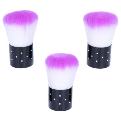 BATHVEVE 3pcs Portable Nail Art Cleaning Brush Soft Bristles Lovely Mushroom Design for Salon and Home Use for and Manicure Color