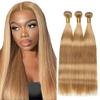 ZCMYVINND Color 27 Blonde Bundles Human Hair Honey Blonde Straight Bundles Unprocessed Brazilian Virgin Remy Hair Weave 14 16 18 Inch Double Weft Weave view 1