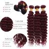 ZCMYVINND 99j Burgundy Human Hair Deep Wave Bundles 18 20 22 Inch Wine Red Deep Wave Bundle Double Weft Unprocessed Brazilian Virgin Hair Bundle view 3