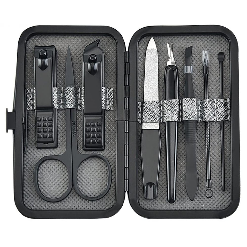 BNJWJZS 8pcs Stainless Steel Nail Clippers Set Scissores Tweezer Ear Pick Multi-Function Daily Hand Foot Care Tools Set