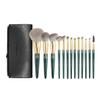 13pcs Long Pole Wooden Handle Makeup Brush Set Loose Powder Blush Highlighter Lip & Eyebrow Set view 1