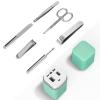 BNJWJZS 6in1 Nail Clipper Ear Pick Nail File Eyebrow Clip Nose Hair Portable Nail Tool New Year's Gift(Gray) view 4