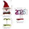4 Pcs Handmade Hair Clips Set, including 2 Pcs Wiggle Bean Sprout and a Rotatable Santa Claus and a Wiggle 2026, Made by Hand with Chenille Stems view 2