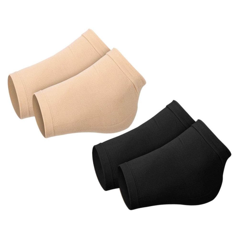 HAWILLOSCH 2pairs Toeless Moisturizing Socks Silicone Gel for Heel Protection Soft Comfortable Foot Care for Dry Cracked Heels