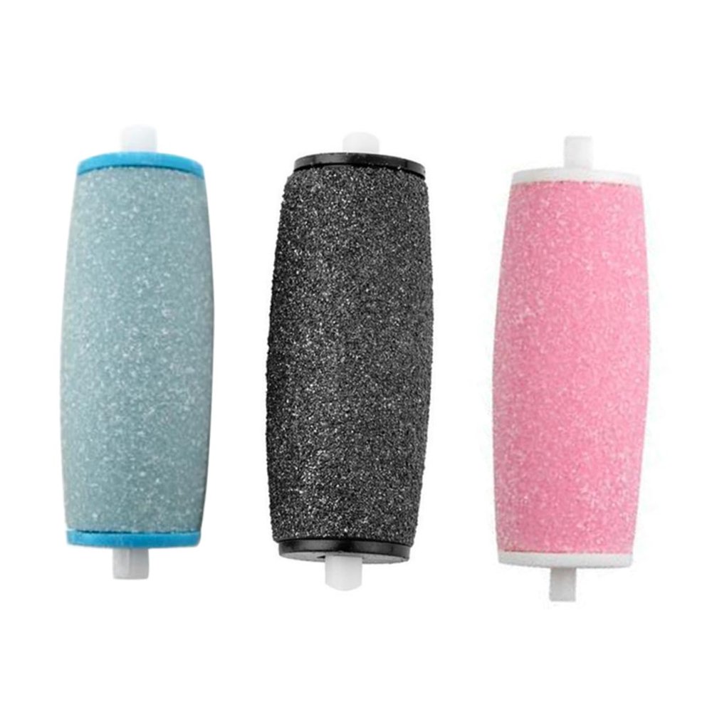 ARTSEWPLY 10Pcs Extra Coarse Replacement Roller Refill Heads for Electric Foot File Compatible with Foot Care Devices Includes Black Light Blue Blue and Pink Rollers
