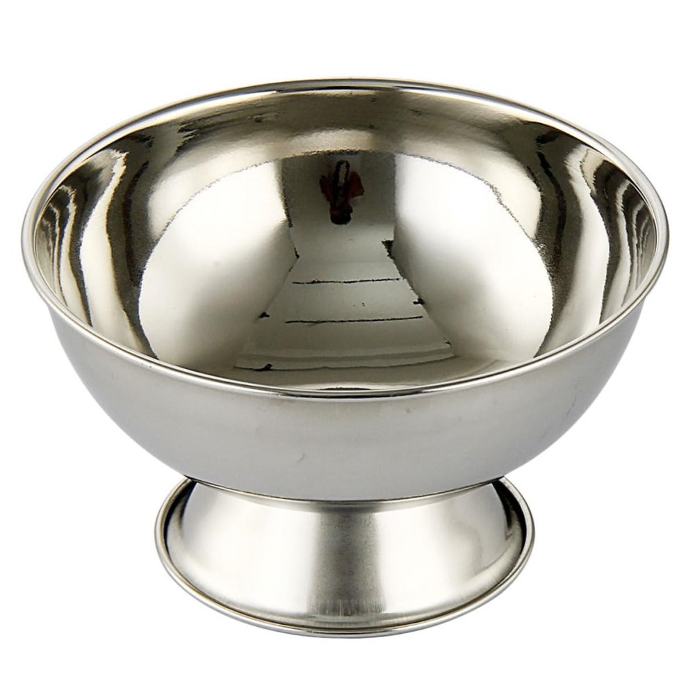 DEARMAMY Large Stainless Steel Shaving Bowl Men Portable High-foot Shaving Mug Design for Home Barbershops and Salons for Effortless Lathering