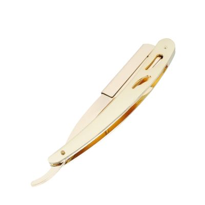 DEARMAMY 1pc Manual Beard Razor Compact Face Shaver for Easy Hair Trimming for Home and Barber Use Practical Design for Safe and Convenient Grooming Gold