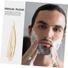 DEARMAMY 1pc Manual Beard Razor Compact Face Shaver for Easy Hair Trimming for Home and Barber Use Practical Design for Safe and Convenient Grooming Gold view 3