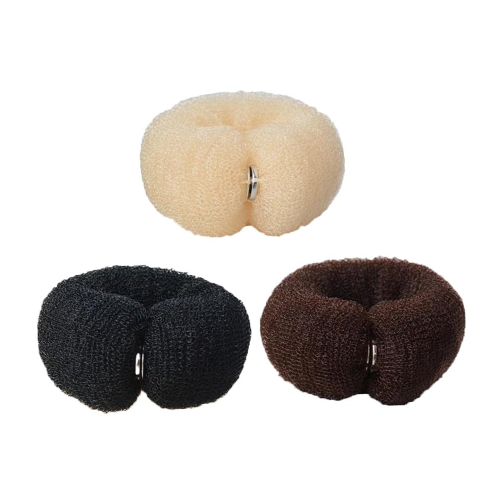 BATHVEVE 6Pcs Hair Bun Maker Kit Long Nylon Donut Hair Styling Tool with Buckle for Women Durable Washable Easy to Use Creates Hairstyles Includes Each