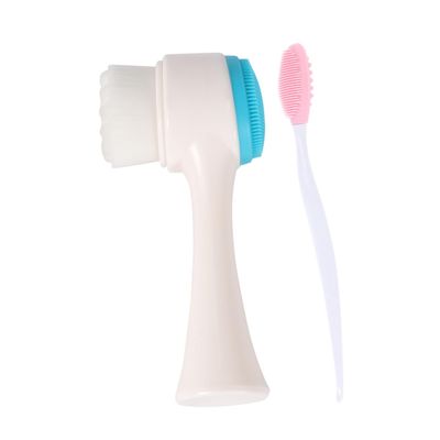 BESTYASH 2pcs Silicone Facial and Nose Brush Set Double-Sided Cleaning Tool for Deep Cleansing Compact Portable Design Suitable for Home and Travel Use