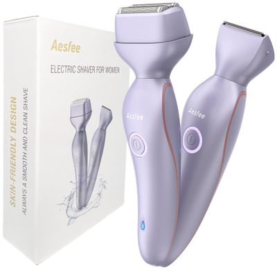 Electric Razors for Women Face Full Body, 2-in-1 Bikini Trimmer and Shavers for Womens Legs Arms Underarm Pubic Hair, Comfort Smooth Lady Body Trimmers IPX7 Waterproof Wet and Dry, USB-C Rechargeable
