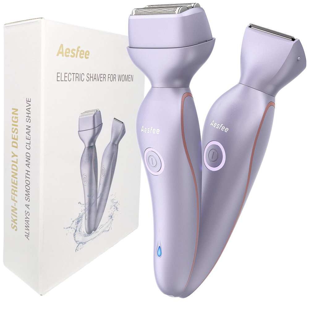 Electric Razors for Women Face Full Body, 2-in-1 Bikini Trimmer and Shavers for Womens Legs Arms Underarm Pubic Hair, Comfort Smooth Lady Body Trimmers IPX7 Waterproof Wet and Dry, USB-C Rechargeable