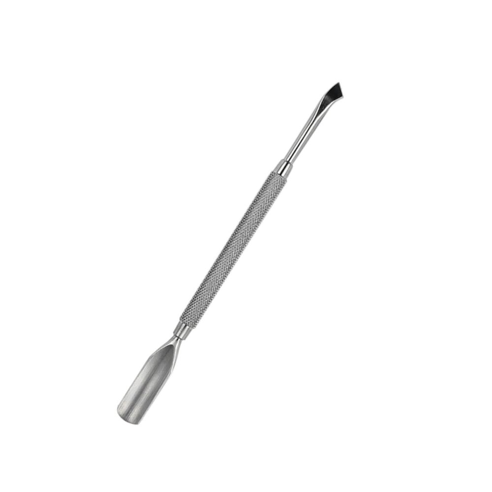 OFFIGAM 1pc Stainless Steel Double-ended Nail Cuticle Pusher for Dead Skin Removal and Manicure Ergonomic Tool for Salon and Home Use Exfoliating Scrub Stick