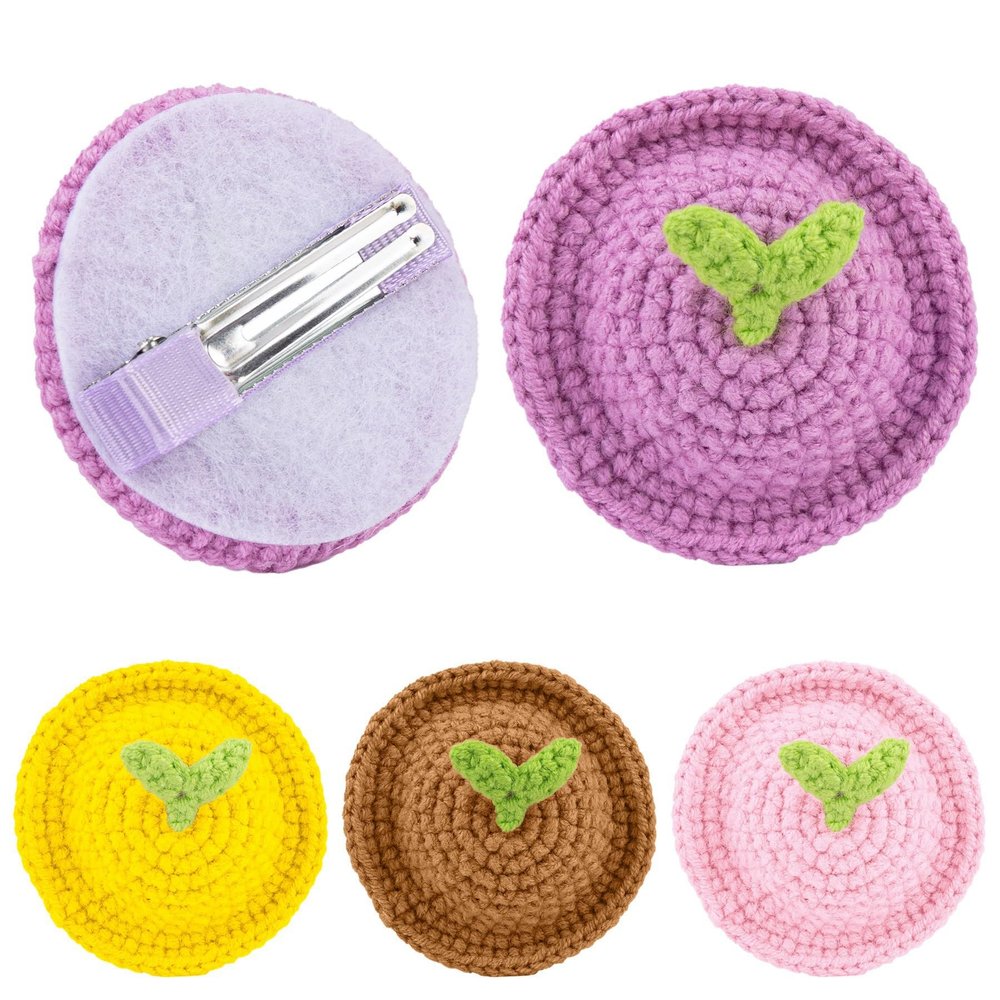 AUEAR, 4 Pack Bean Sprout Hair Clip With Hat Crochet Handmade Craft for Women Party Hair Accessories