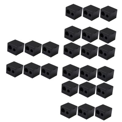 Healvian 24pcs Dual Hole Eyebrow and Eyeliner Pencil Sharpener Essential Makeup Tool for Precise Application Convenient Compact for Home Office and School Use