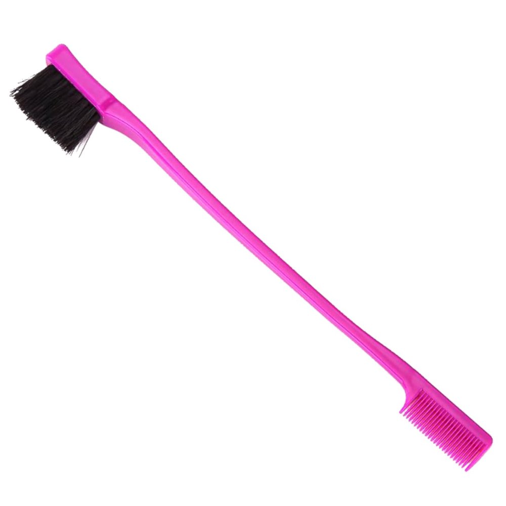 DECOMELODY 3pcs Dual Purpose Eyebrow Brush Comb Smooth Edges Gentle Touch for Eyebrow Types Rosy