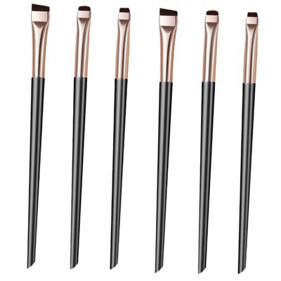 Beavorty Angled Eyeliner Brush Set 6pcs Fine Precision Eye Makeup Brushes for Women Professional Eye Liner Applicators Ergonomic Grip for Makeup Artists