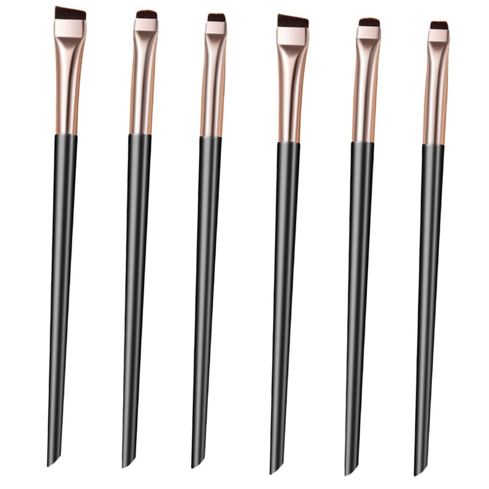 Beavorty Angled Eyeliner Brush Set 6pcs Fine Precision Eye Makeup Brushes for Women Professional Eye Liner Applicators Ergonomic Grip for Makeup Artists