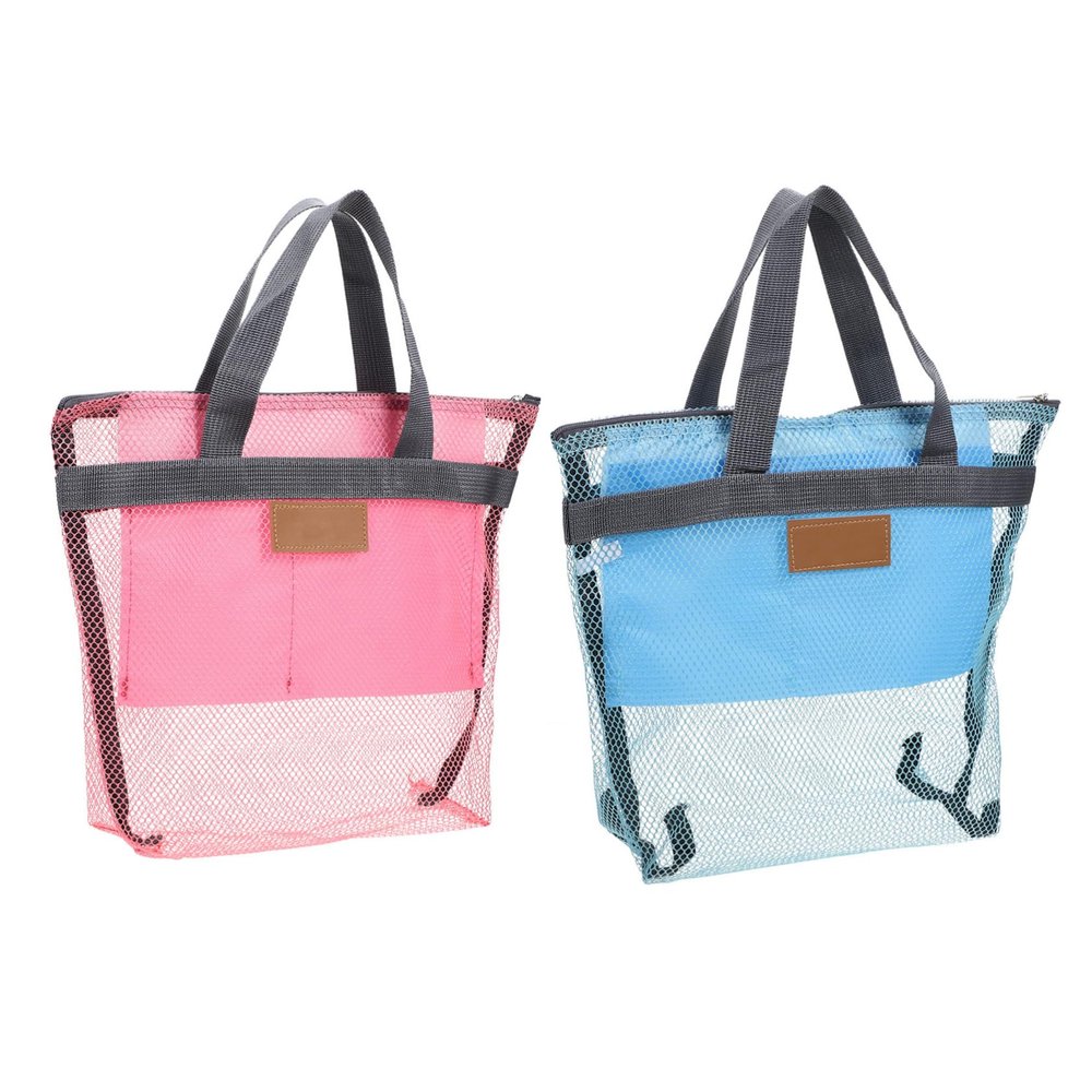 ARTSEWPLY 2pcs Hanging Toiletry Bag Handbag Mesh Shower Organizer Beach Mesh Shower Bag Travel Space Saving