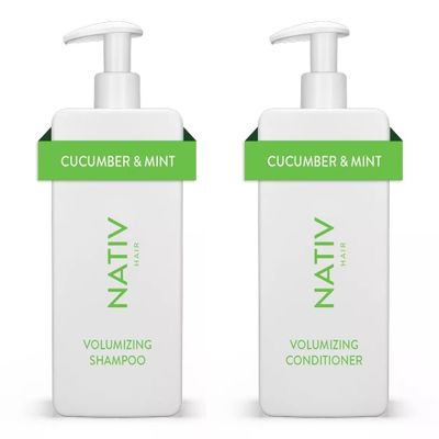 New Limited Edition Collection Shampoo and Conditioner Set By N.a.t.i.v.e - 16.5 FL OZ each, (2) bottels (1) Shampoo and (1) Conditioner (Cucumber & Mint)