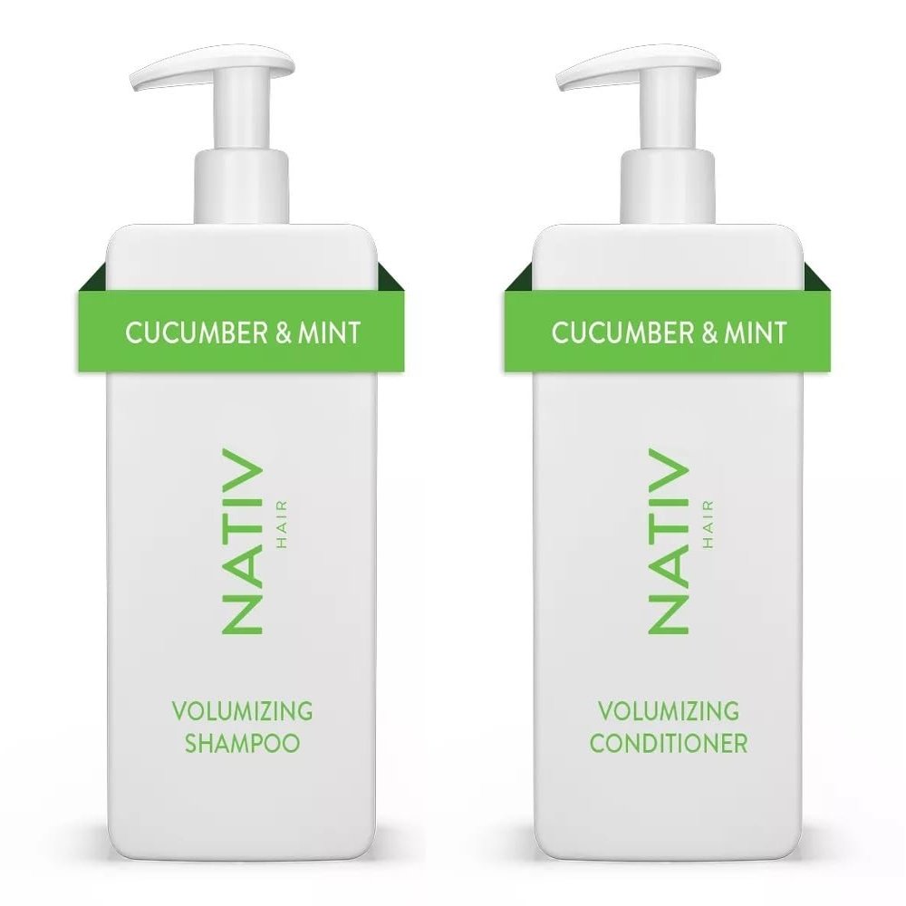 New Limited Edition Collection Shampoo and Conditioner Set By N.a.t.i.v.e - 16.5 FL OZ each, (2) bottels (1) Shampoo and (1) Conditioner (Cucumber & Mint)