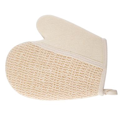 BATHVEVE 2pcs Cotton-Linen Exfoliating Bath Gloves Pain Scrubber Mitts for Adults Back Rubbing and Shower Use