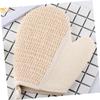 BATHVEVE 2pcs Cotton-Linen Exfoliating Bath Gloves Pain Scrubber Mitts for Adults Back Rubbing and Shower Use view 3