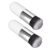 2pcs Portable Chubby Makeup Brush Set for Women - Soft Foundation Brush with White Silver Design view 4