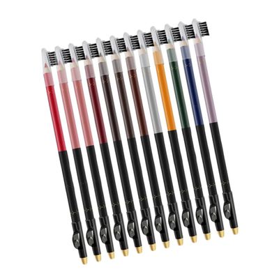 HONITANO 12pcs Color Matte Eyebrow Pencil and Lip Liner Set High Pigmented Makeup Tool for Smooth Application and Easy Blending for Makeup Beginners and Enthusiasts