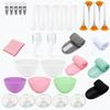 47 Pcs Esthetician Facial Supplies Kit: 5 Silicone & 5 Plastic Mask Mixing Bowls, 5 Headbands, 10 Brushes, 10 Spatulas, 10 Compressed Sponges, 2 Measuring Cups for Professional Spa & DIY Skincare view 1