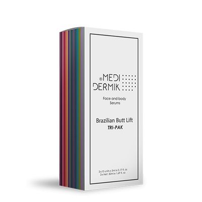 Brazilian Butt Lift Tri Pak  MEDIDERMIK Firming Set  DMAE, Sodium Pyruvate, Silicium  30 Ampoules x 5 ml (150 ml / 5.07 fl oz)