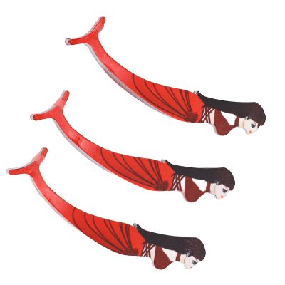 3PCS Red Fish Women Eyelash Helper Clamp False Eyelash Tweezers Applicator Removal Tool Stainless Steel Nippers