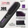 Beard Straightener for Men, Cordless Heated Beard Brush, Portable Beard Hot Combs, Ionic Hair Straightener Brush with 7 Temp Settings, Hot Comb for Home Travel view 2