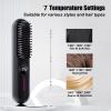 Beard Straightener for Men, Cordless Heated Beard Brush, Portable Beard Hot Combs, Ionic Hair Straightener Brush with 7 Temp Settings, Hot Comb for Home Travel view 3