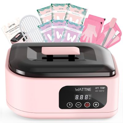 Wattne Paraffin Wax Machine for Hands & Feet  Paraffin Wax Warmer Moisturizing Kit with Auto-Timer & Precision Temperature Control, Paraffin Wax Bath for Arthritis, Dry Skin Care, Home Spa-Pink